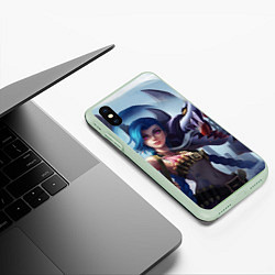 Чехол iPhone XS Max матовый ЛИГА ЛЕГЕНД ДЖИНКС JINX, цвет: 3D-салатовый — фото 2