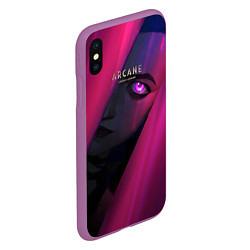 Чехол iPhone XS Max матовый ArcaneДжинкc, цвет: 3D-фиолетовый — фото 2