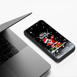 Чехол iPhone XS Max матовый Santa Dabbing с подарками, цвет: 3D-черный — фото 2