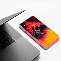 Чехол iPhone XS Max матовый Крещение огнём - Ария, цвет: 3D-малиновый — фото 2