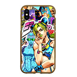 Чехол iPhone XS Max матовый JoJos Bizarre Adventure - Джолин Кудзё, цвет: 3D-коричневый