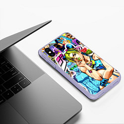 Чехол iPhone XS Max матовый JoJos Bizarre Adventure - Джолин Кудзё, цвет: 3D-светло-сиреневый — фото 2