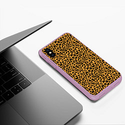 Чехол iPhone XS Max матовый Леопард Leopard, цвет: 3D-сиреневый — фото 2