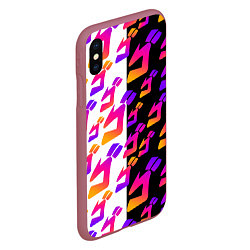 Чехол iPhone XS Max матовый JOJO BIZARRE ADVENTURE ДЖО ДЖО УЗОР, цвет: 3D-малиновый — фото 2