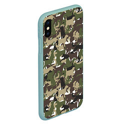 Чехол iPhone XS Max матовый Камуфляж из Собак Camouflage, цвет: 3D-мятный — фото 2