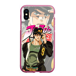 Чехол iPhone XS Max матовый JOJO BIZARRE ADVENTURE ДЖОДЖО, цвет: 3D-малиновый