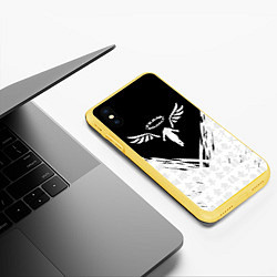 Чехол iPhone XS Max матовый WALHALLA TEAM, БРЫЗГИ КРАСОК, цвет: 3D-желтый — фото 2