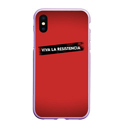 Чехол iPhone XS Max матовый VIVA LA RESISTENCIA, цвет: 3D-сиреневый