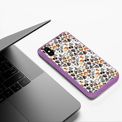 Чехол iPhone XS Max матовый Разные Породы собаки, цвет: 3D-фиолетовый — фото 2