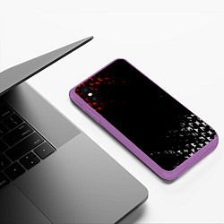 Чехол iPhone XS Max матовый КРАСНО БЕЛЫЕ РУНЫ, цвет: 3D-фиолетовый — фото 2