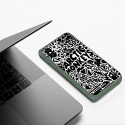 Чехол iPhone XS Max матовый Arctic monkeys Pattern, цвет: 3D-темно-зеленый — фото 2