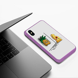 Чехол iPhone XS Max матовый HERES PINEAPPLE!, цвет: 3D-фиолетовый — фото 2