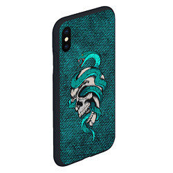 Чехол iPhone XS Max матовый SKULL & SNAKE, цвет: 3D-черный — фото 2