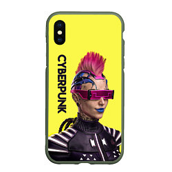 Чехол iPhone XS Max матовый Cyberpunk Панк, цвет: 3D-темно-зеленый