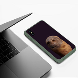 Чехол iPhone XS Max матовый Уставший картофель, цвет: 3D-темно-зеленый — фото 2