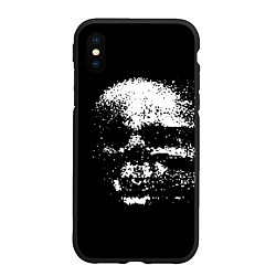 Чехол iPhone XS Max матовый Skulls glitch, цвет: 3D-черный