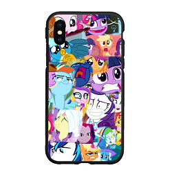 Чехол iPhone XS Max матовый My Little Pony Персонажи, цвет: 3D-черный