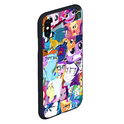 Чехол iPhone XS Max матовый My Little Pony Персонажи, цвет: 3D-черный — фото 2