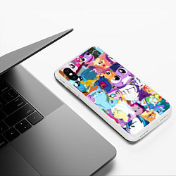 Чехол iPhone XS Max матовый My Little Pony Персонажи, цвет: 3D-белый — фото 2