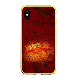 Чехол iPhone XS Max матовый Взрыв на Марсе, цвет: 3D-желтый