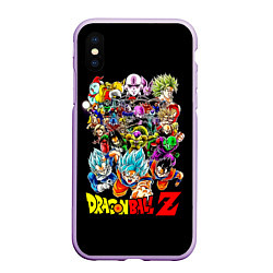 Чехол iPhone XS Max матовый Персонажи Dragon Ball, цвет: 3D-сиреневый