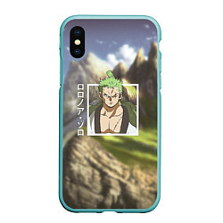 Чехол iPhone XS Max матовый Ван-Пис One Piece, Зоро Ророноа Zoro Roronoa, цвет: 3D-мятный