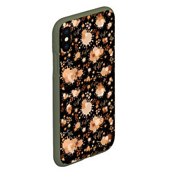 Чехол iPhone XS Max матовый Кофейные пятна и зёрна кофе, цвет: 3D-темно-зеленый — фото 2