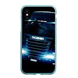 Чехол iPhone XS Max матовый SCANIA Дальнобой 2022, цвет: 3D-мятный