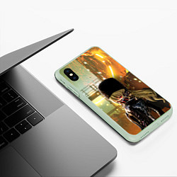 Чехол iPhone XS Max матовый Мия Карнштайн Сode Vein, цвет: 3D-салатовый — фото 2