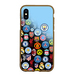 Чехол iPhone XS Max матовый МАНЧЕСТЕР СИТИ MANCHESTER CITY, цвет: 3D-коричневый