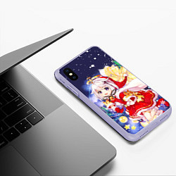 Чехол iPhone XS Max матовый ПАЙМОН ГЕНШИН ИМПАКТ НОВОГОДНИЙ 2022, цвет: 3D-светло-сиреневый — фото 2