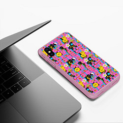 Чехол iPhone XS Max матовый Психоделика Инь-Янь, цвет: 3D-розовый — фото 2