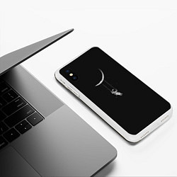 Чехол iPhone XS Max матовый Лунные качели dark grey theme, цвет: 3D-белый — фото 2