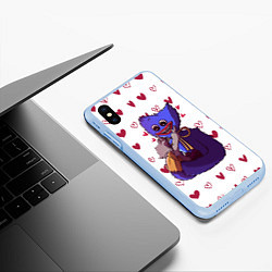 Чехол iPhone XS Max матовый POPPY PLAYTIME - ХАГГИ ВАГГИ СЕРДЕЧКИ, цвет: 3D-голубой — фото 2