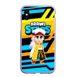 Чехол iPhone XS Max матовый FANG BRAWL STARS ФЭНГ БРАВЛЫ, цвет: 3D-светло-сиреневый