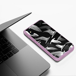 Чехол iPhone XS Max матовый Стая птиц 01, цвет: 3D-сиреневый — фото 2