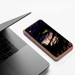 Чехол iPhone XS Max матовый JOJOS BIZARRE ADVENTURE ЛИЦО ГЕРОЯ, цвет: 3D-коричневый — фото 2