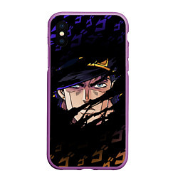 Чехол iPhone XS Max матовый JOJOS BIZARRE ADVENTURE ЛИЦО ГЕРОЯ, цвет: 3D-фиолетовый