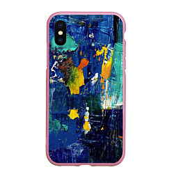 Чехол iPhone XS Max матовый КРАСКА PAINT, цвет: 3D-розовый