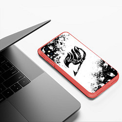 Чехол iPhone XS Max матовый ХВОСТ ФЕИ ЧЁРНЫЙ СИМВОЛ FAIRY TAIL BLACK, цвет: 3D-красный — фото 2