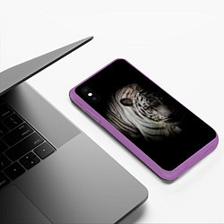 Чехол iPhone XS Max матовый Загадочный тигр, цвет: 3D-фиолетовый — фото 2