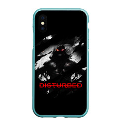 Чехол iPhone XS Max матовый DISTURBED THE GUY ЛИЦО ДЕМОНА, цвет: 3D-мятный