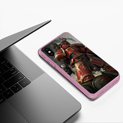 Чехол iPhone XS Max матовый Космодесант здесь, цвет: 3D-розовый — фото 2