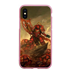 Чехол iPhone XS Max матовый Красные скорпионы, цвет: 3D-розовый