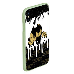 Чехол iPhone XS Max матовый КРУТОЙ BENDY AND THE INK MACHINE, цвет: 3D-салатовый — фото 2