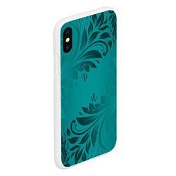 Чехол iPhone XS Max матовый Малахитовые листья, цвет: 3D-белый — фото 2