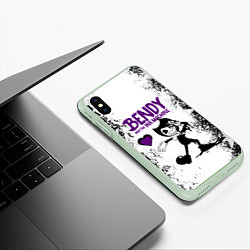 Чехол iPhone XS Max матовый HEART BENDY AND THE INK MACHINE, цвет: 3D-салатовый — фото 2