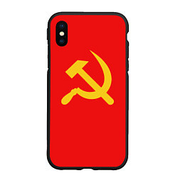 Чехол iPhone XS Max матовый Красный Советский союз, цвет: 3D-черный
