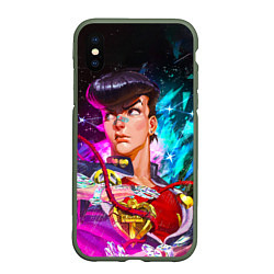 Чехол iPhone XS Max матовый Космический Джоске Хигашиката из Джо Джо, цвет: 3D-темно-зеленый