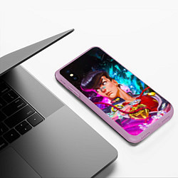 Чехол iPhone XS Max матовый Космический Джоске Хигашиката из Джо Джо, цвет: 3D-сиреневый — фото 2